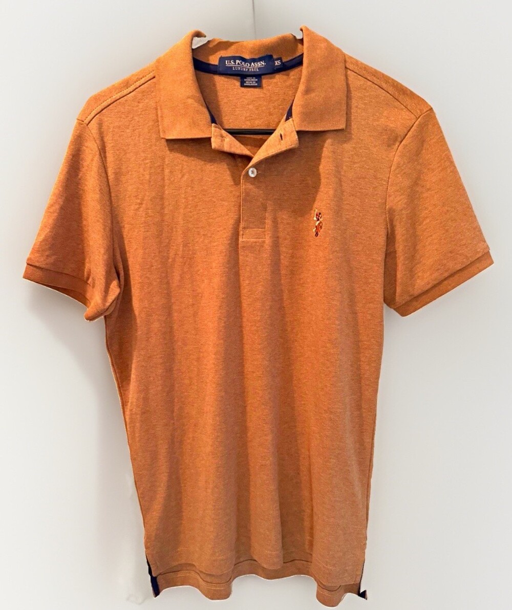 U.S. Polo Assn. Luxury Feel Cotton Brown Short Sleeve Polo Shirt XS preppy golf